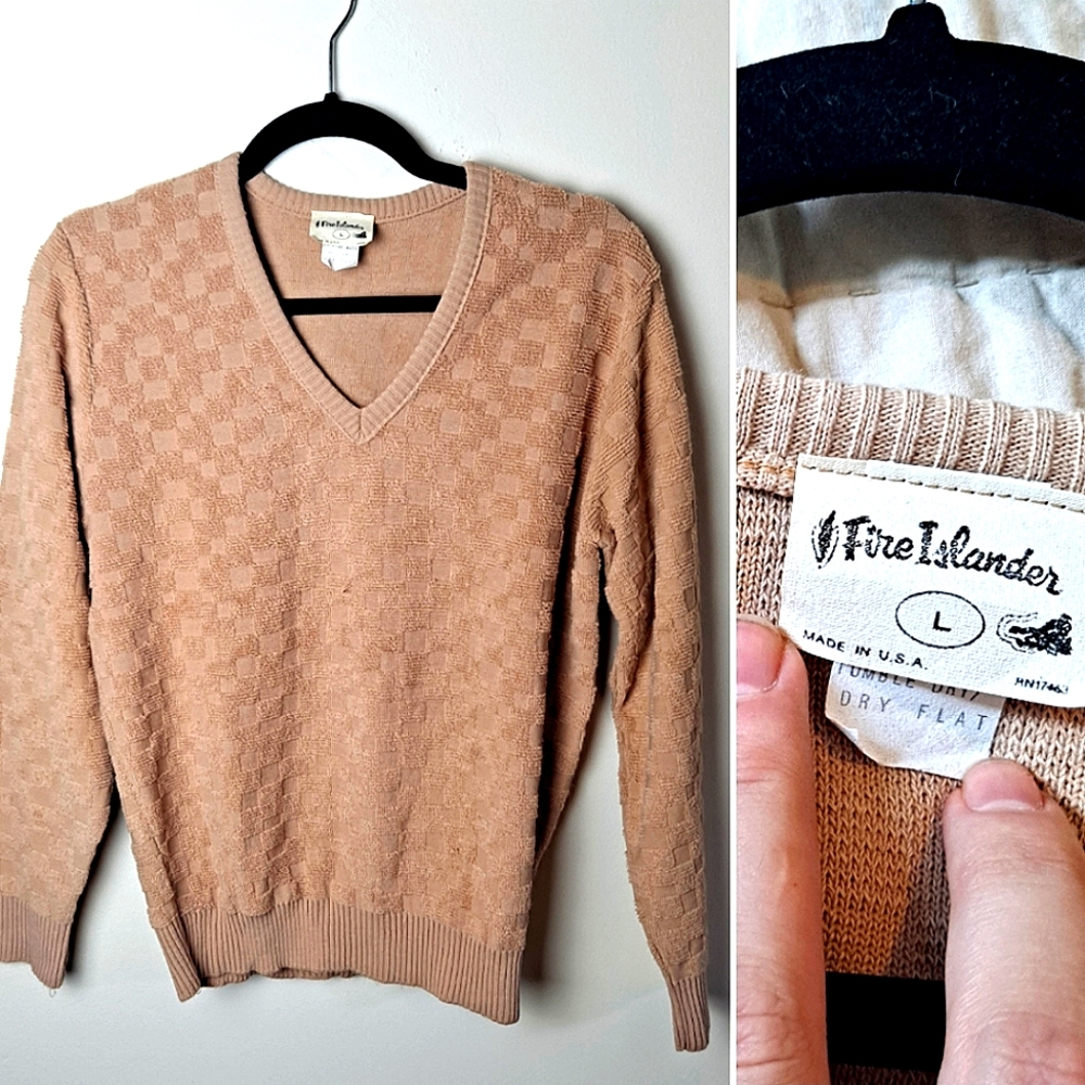VINTAGE Fire Islander Terrycloth Sweater